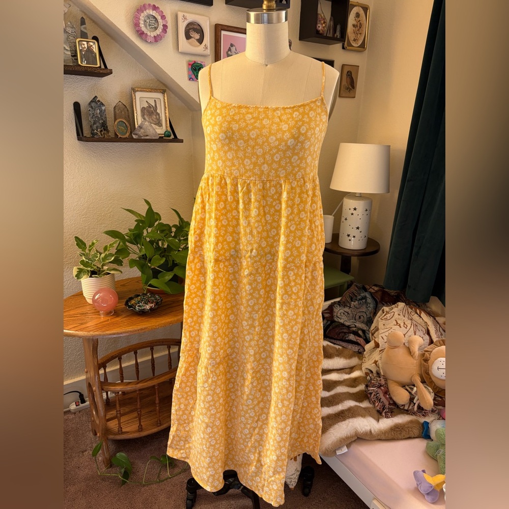 Reformation Jeans Yellow Floral Dress
